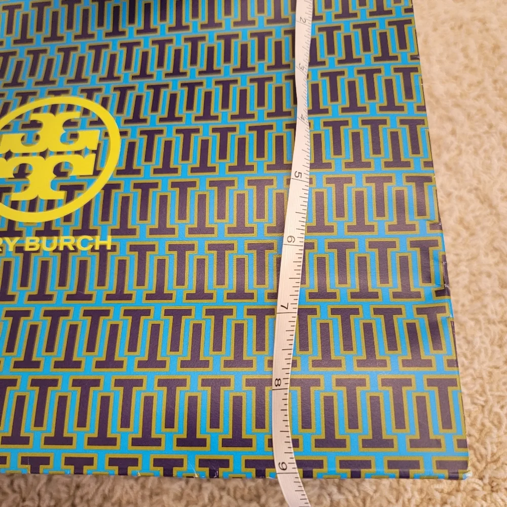 Tory Burch Shopping Bag Teal, Purple, & Neon Yellow Green